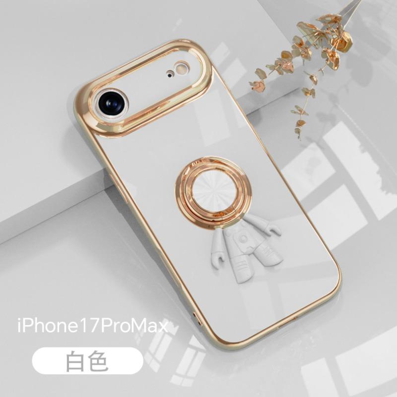 Electroplating Astronaut Stand Holder Case For iphone 17 Pro Max Plating Silicone Shockproof Protection Cover For iphone 17 Air