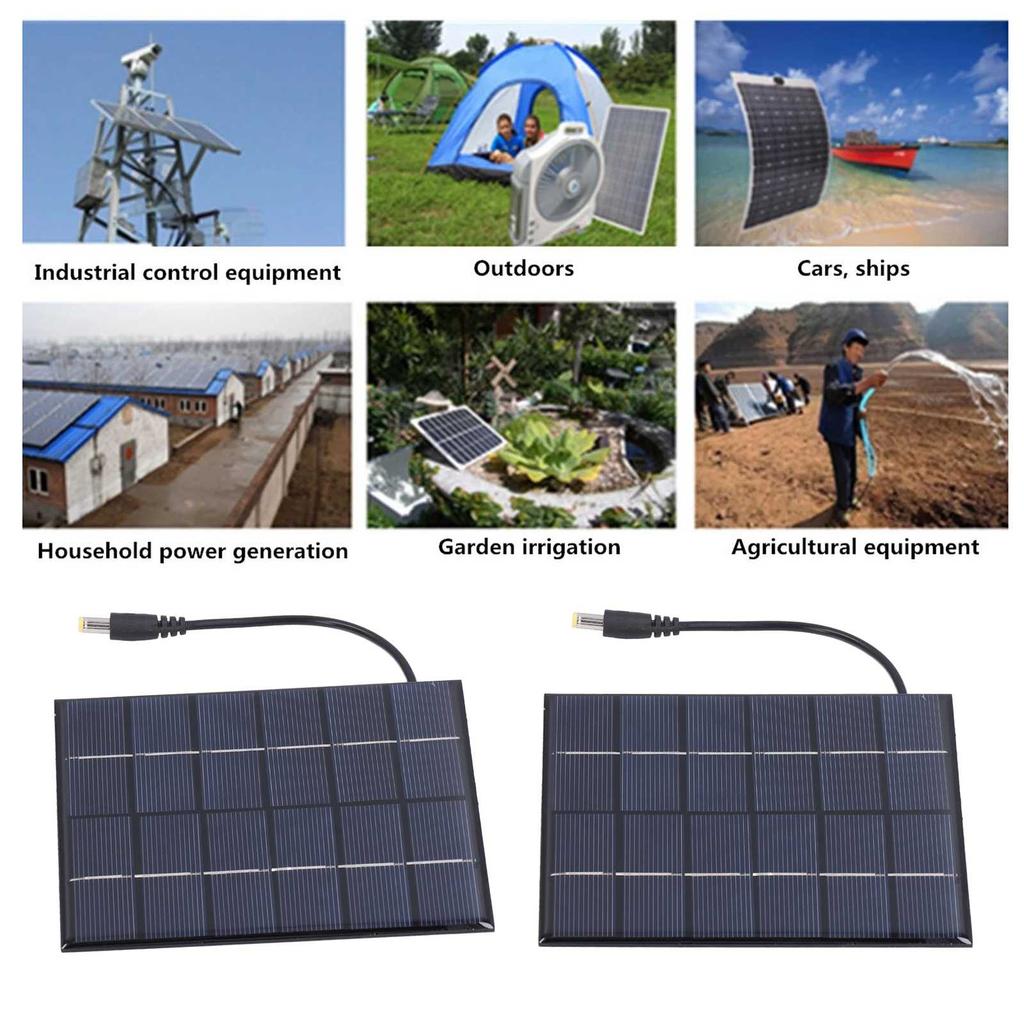 2PCS 2W Solar Panels High Conversion Rate 5521 Output Re able 3.7V Battery Solar Panel r for Solar Light