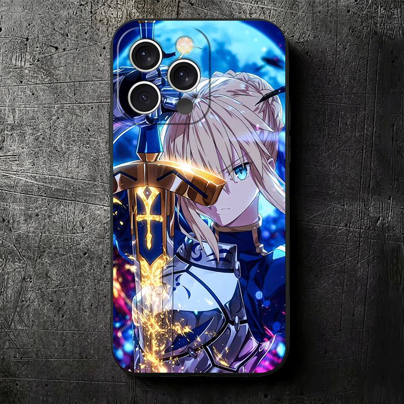Fate Zero Stay Night Saber Soft Phone Case for iPhone 16 16E 17 Air 15 Pro Max 14 Plus 13 Mini 11 12 7 Black Cover Back Shell