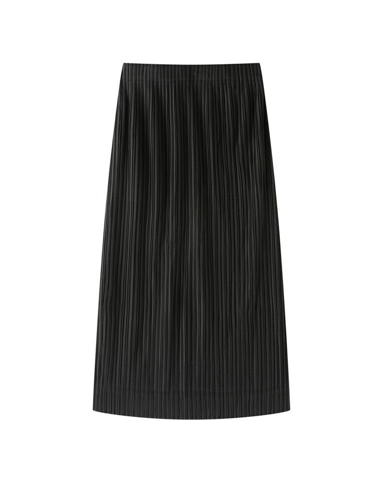 

Miyake Slimming Flowy Pleated Toothpick Skirt with Side Slit One Size чёрный