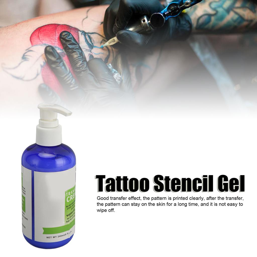 240ml Tattoo Transfer Print Cream Clear Patterns Safe Gentle Lasting Tattoo Transfer Ointment Tattoo Stencil Gel