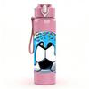 1PC Soccer Helmet Ball Sport Cartoon 750ml Color Plastic Sports Water Bottle Leakproof Flip Straw Lid Suitable for Sports Office Home Use