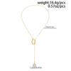 Salircon Punk Simple Long Chain Necklace for Woman Geometric Hollowout Pendant Sweater Chains Gold Color Trendy Jewelry On Neck