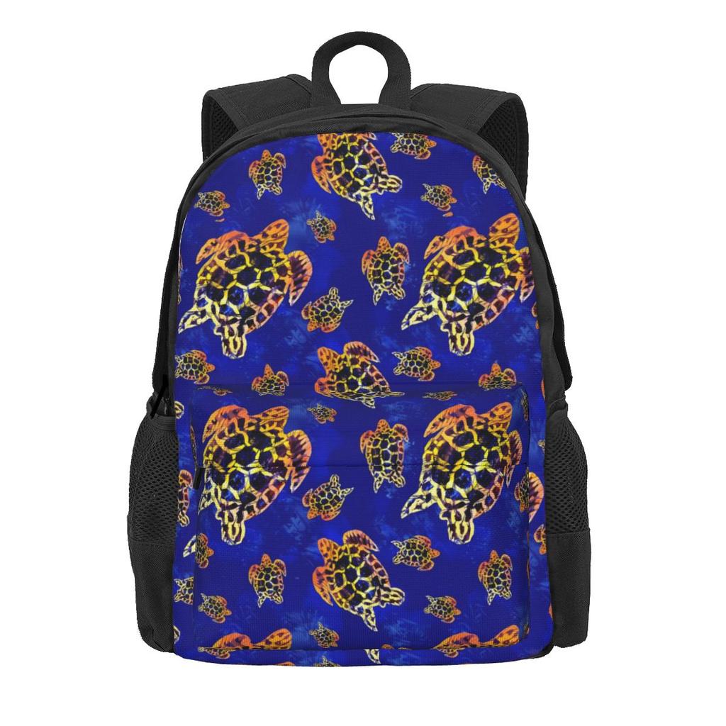 Ocean Turtles Backpack Lovely Starfish Streetwear Backpacks Boy Girl Trekking Lightweight High School Bags High Quality Rucksack