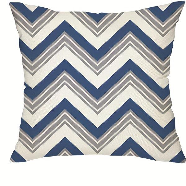 Blue And White Geometric Linen Pillowcase Sofa Cushion Cover Home Decoration Can Be For You 40X40 45X45 50X50