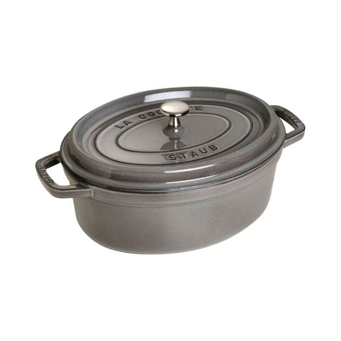 STAUB 405002760 - Cocotte Ovale - Ø 27 Cm - Gris Graphite