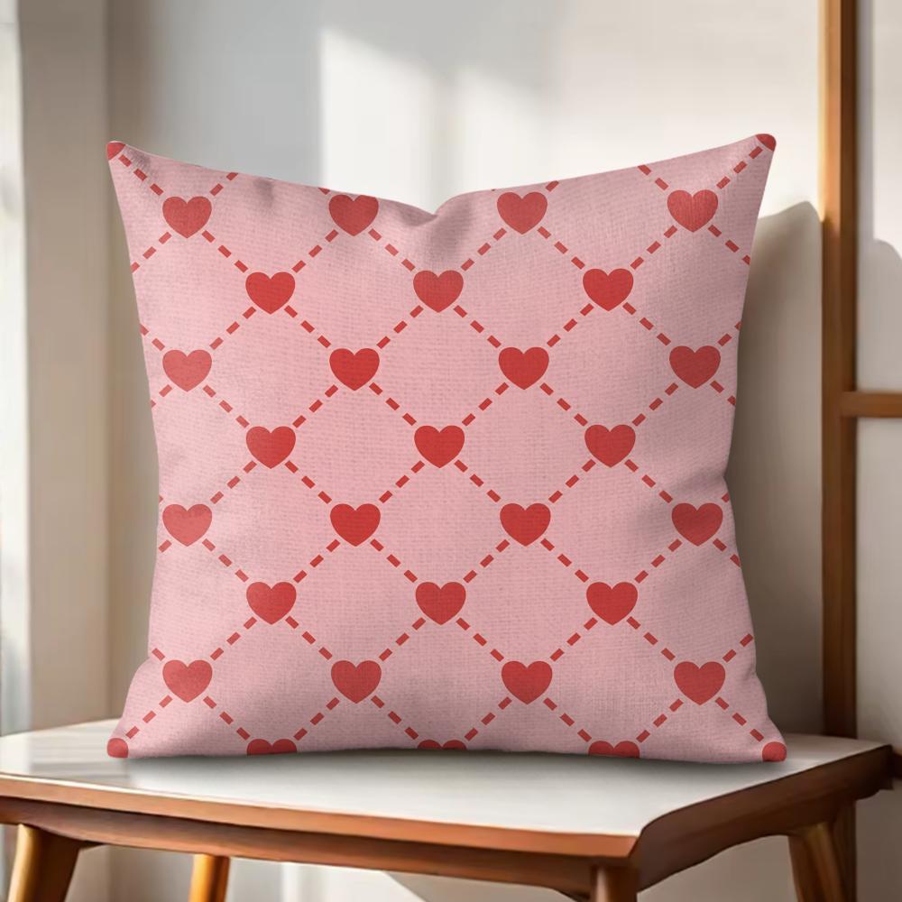 Gift for Lover Cushion Cover Natural Linen Organic Fabric DoubleSided Printing Couch Pillow Covers Home Decor