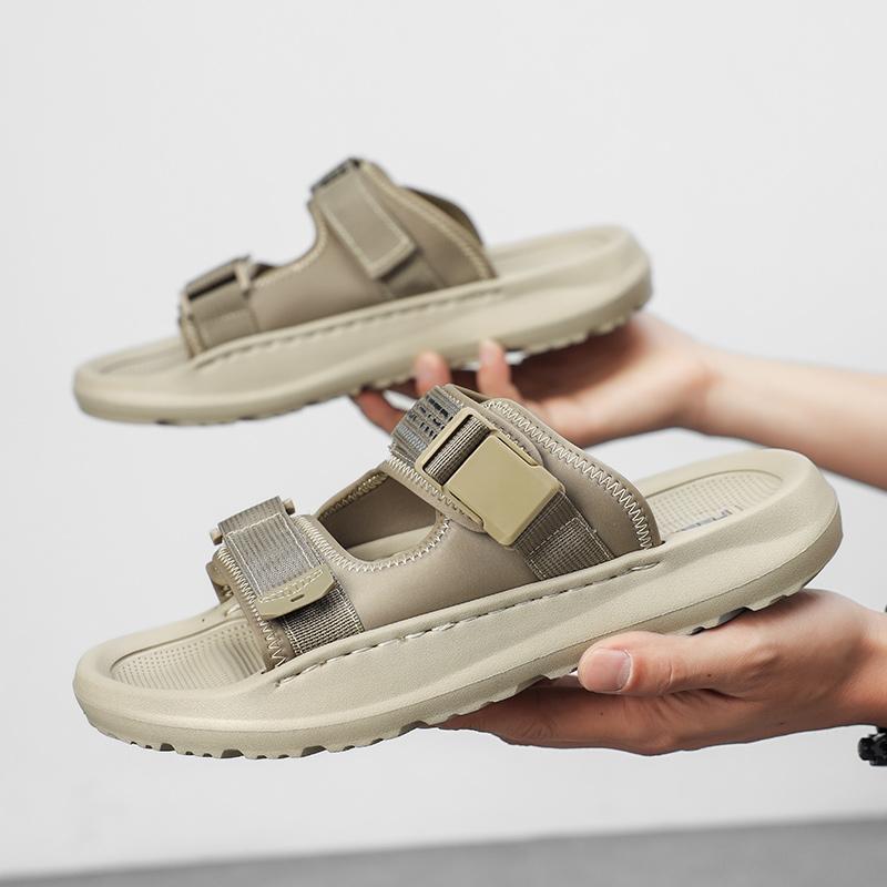 Fashion Quick Dry Summer Slippers for Men Soft Bottom Half Drag Slides Leisure Walk Sandals Outdoor Beach Flats Versatile Man Flip-flops