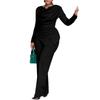 Spring Bestseller Women's Fashion Pleated Waist Long Sleeve Jumpsuit Set