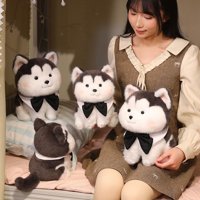 25-30cm Simulation RealLife Pets Husky Plush Toy Stuffed Fluffy Animal Cute Puppy Dog Baby Appsease Doll Soft Kids Toys Gifts