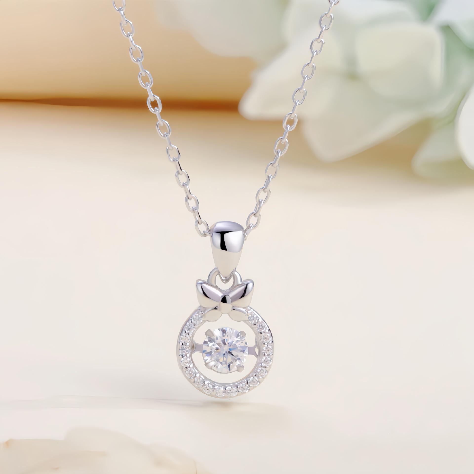 Korean Style S925 Sterling Silver Micro-Paved Pendant Sterling Silver 925