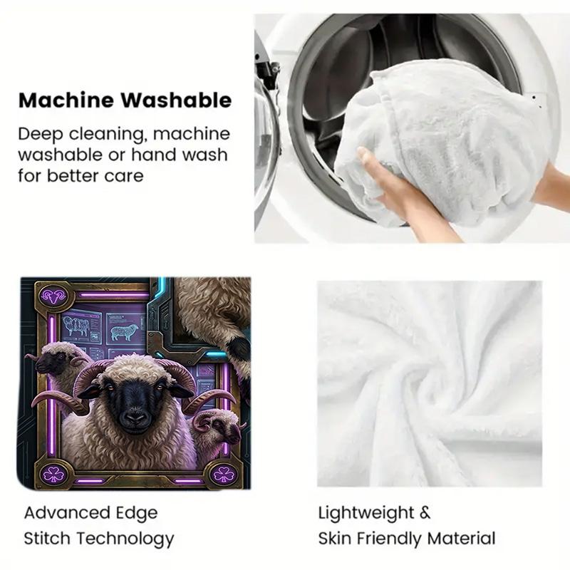 Sheep Evolution Showcase 2D Flat Pattern Flannel Blanket, High Quality All Seasons, Home Decor, Warmth and Comfort, Perfect for Christmas Gifts.