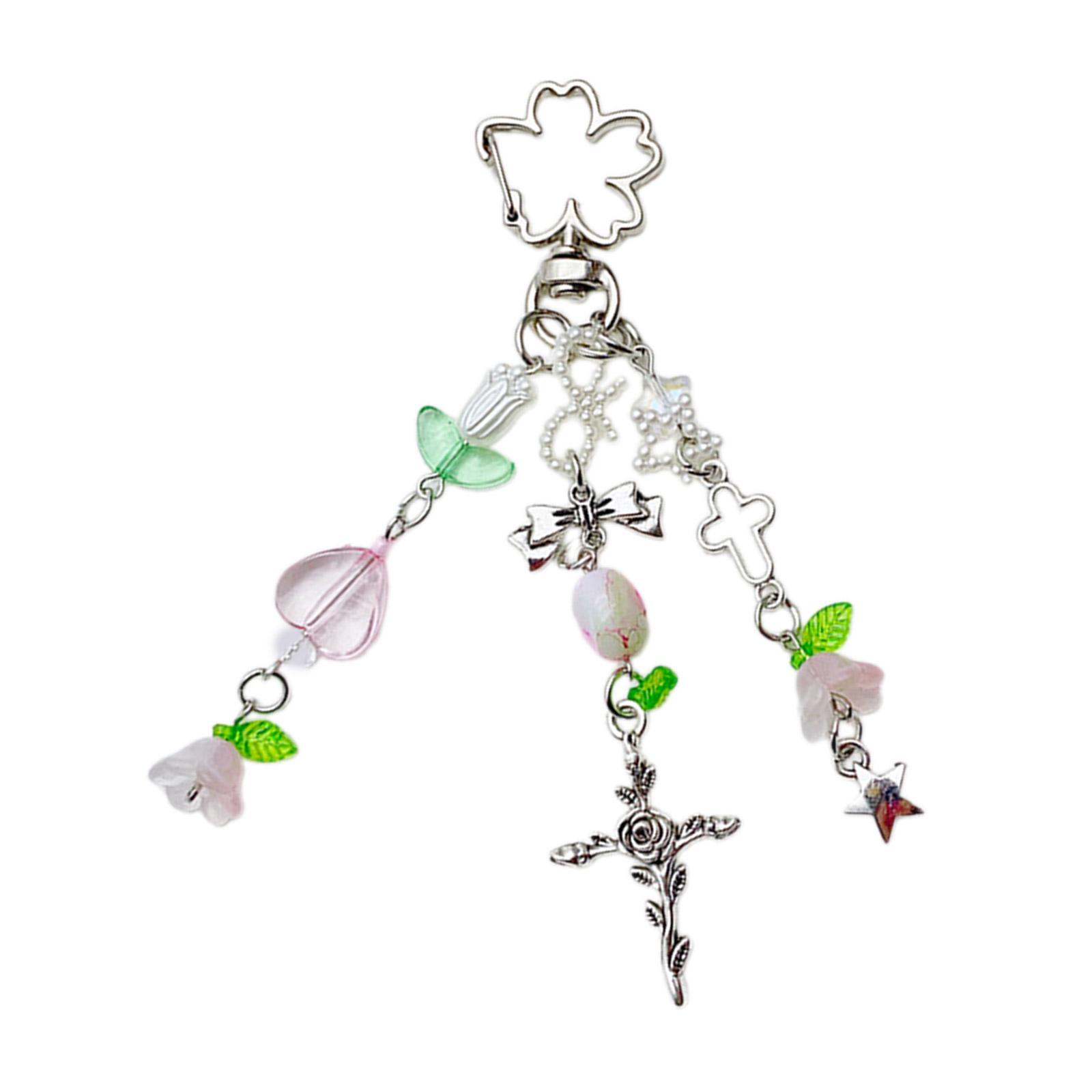 

Милий хрестик, троянда, брелок, кулон, сумка, телефон, кулон, жіночий рюкзак, сумочка, чарівна чарівна підвісна прикраса