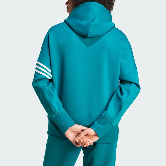 Adidas Originals Neuclassics Small Logo Embroidered Three Stripes Comfortable Minimalist Hoodie Men hoodies Traditional-Blue JF9140