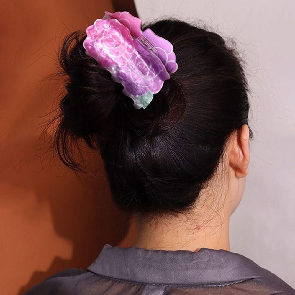 Candy Color Rose Female Hair Accessories Korean Style Headwear Flower Hair Clip Plastic Hair Claw