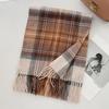 100% Wool Scarf For Women Men British Style Tartan Plaid Cashmere Scarves With Tassel Female Winter Warm Neck Scarf Shawl