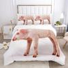 Pig Duvet Cover 3Pcs Lovely Animal Printed Bedding Set Cute Pet Comforter Cover King For Kids Boys Girl Children Bedroom Decor