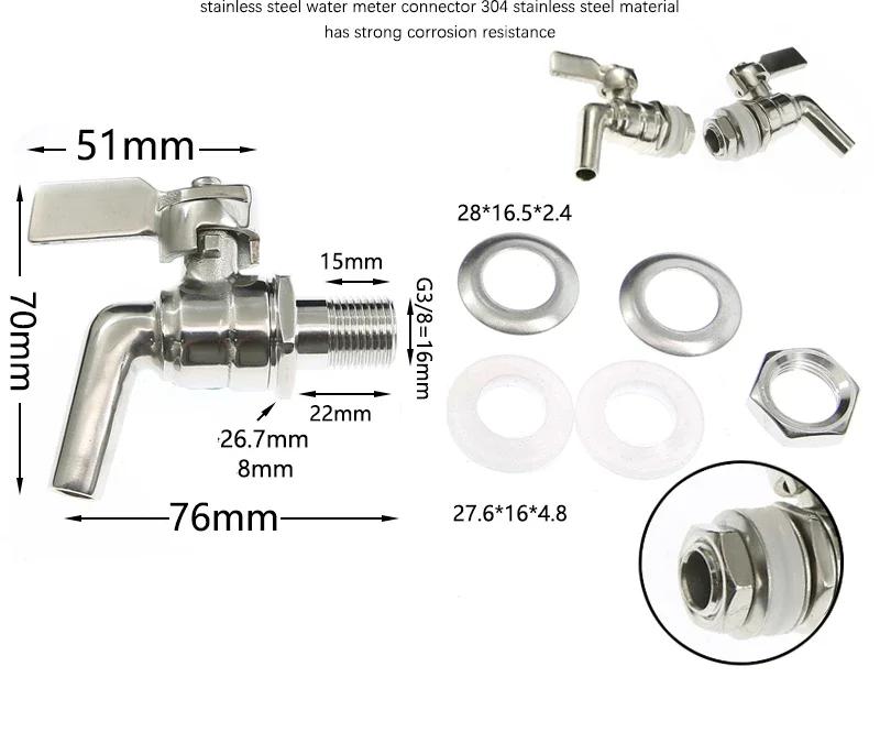 1/8 1/2 3/4 1 Inch 304 Roestvrij Staal Bierfust Kraan/rode Wijn Kraan/drankmachine Waterfilter Aftap