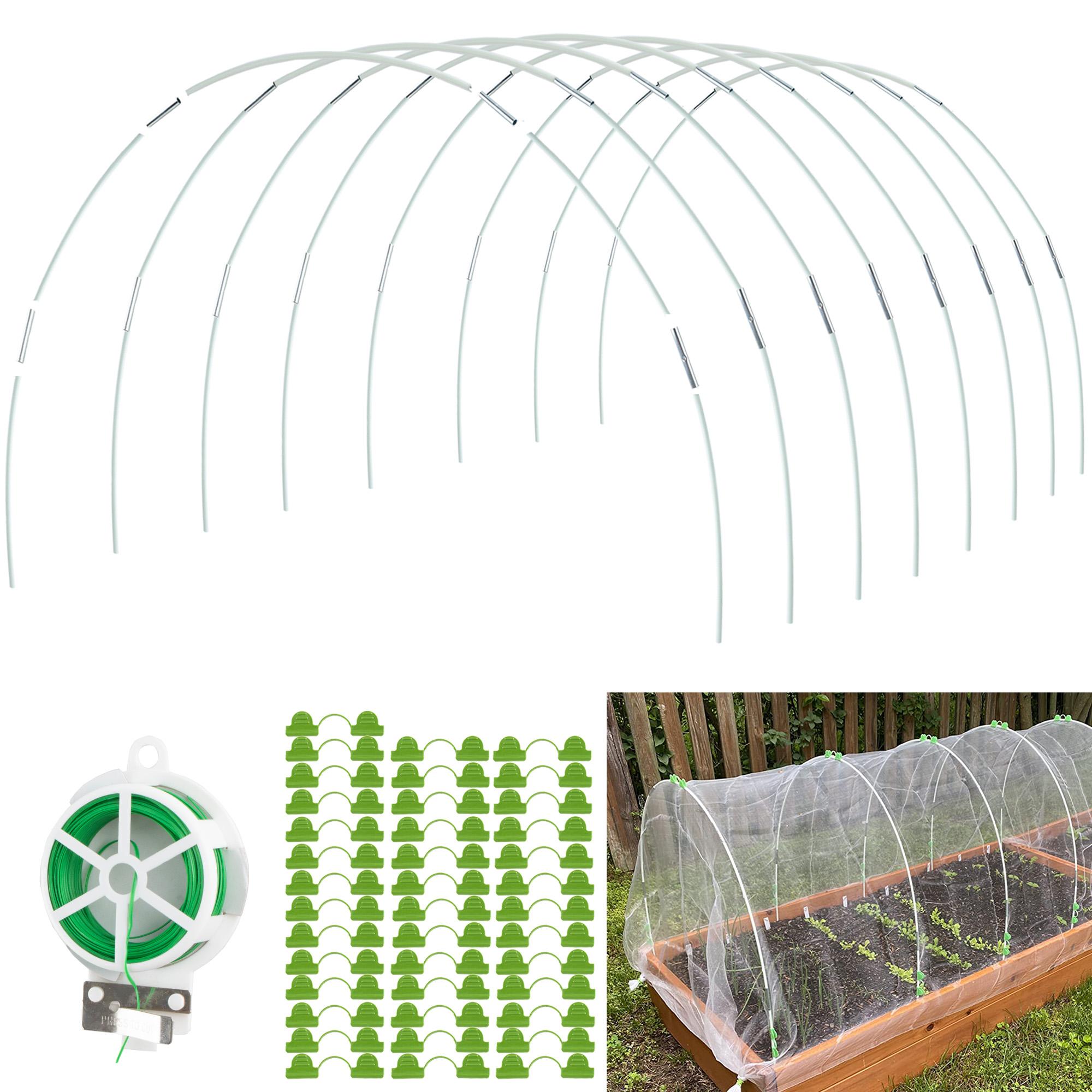 

40Pcs Garden Hoops for Netting Tunnel, Garden Hoops Greenhouse Frame Flexible Tunnel Arch Crop Protection Hoops for Raised Beds
