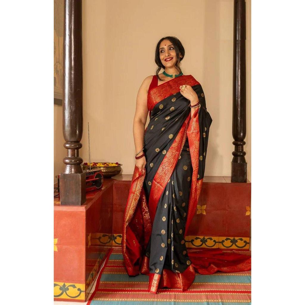 Royal Soft Lichi Silk Saree with Rich Pallu & All-Over Jacquard Work | Designer Party Wear Saree with Exclusive Jacquard Border Blouse