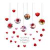 Valentine's Day Window Cling Removable Waterproof PVC Rose Flower Love Heart Static Glass Sticker Holiday Party Decoration Decal