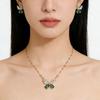 Romantic Green Butterfly Jewelry Set Elegant Zircon Pendant Necklace Earrings Trendy Fairy Jewelry Combination for Women Gift