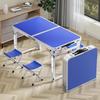 Folding Outdoor Table Set with 2 Stools