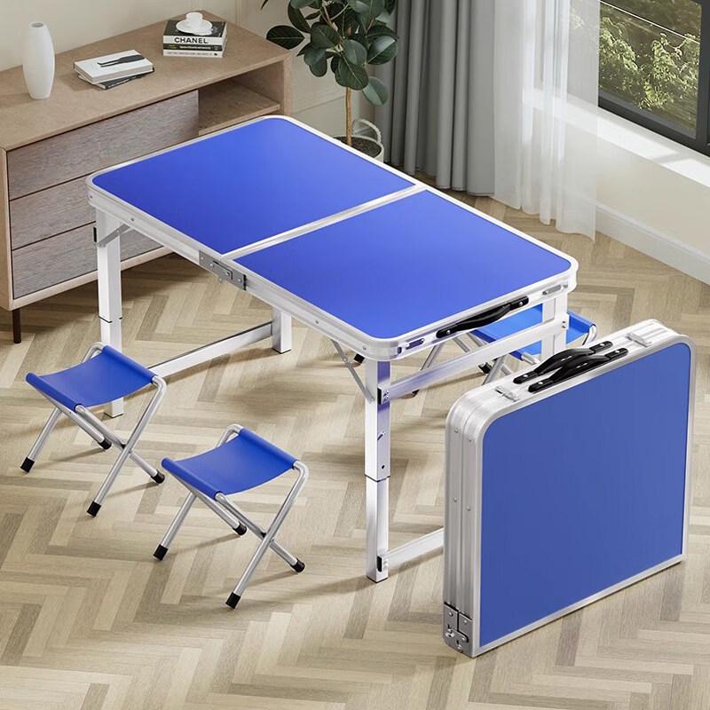 Folding Outdoor Table Set with 2 Stools