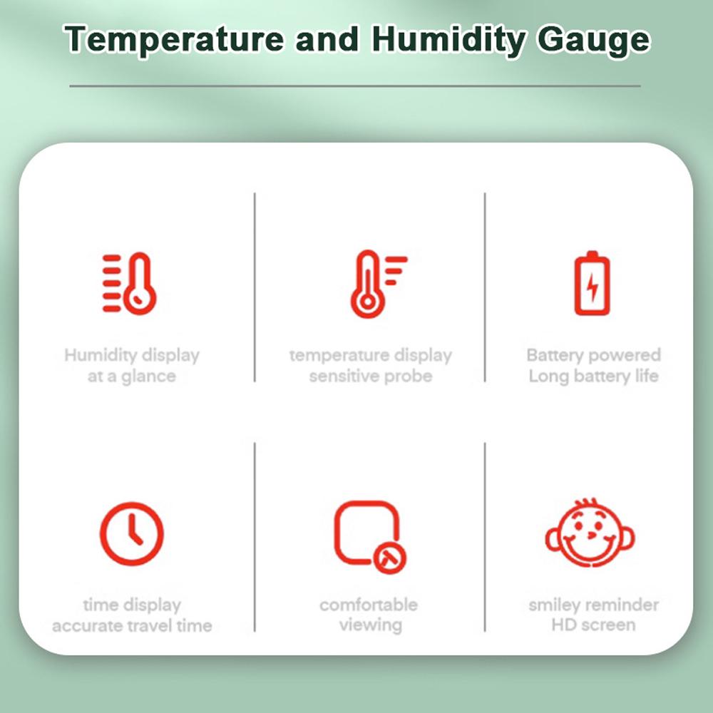 Digitales Innenmessgerät Hygrometer Haus Genaue LCD Temperatur Feuchtigkeitsanzeige Monitor mit Zeit-/Datumsanzeige Komfortindikator Unterstützung /Grad