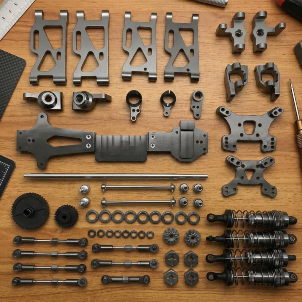 Metal Kit Aluminum Alloy RC Car Upgrade Machined Red