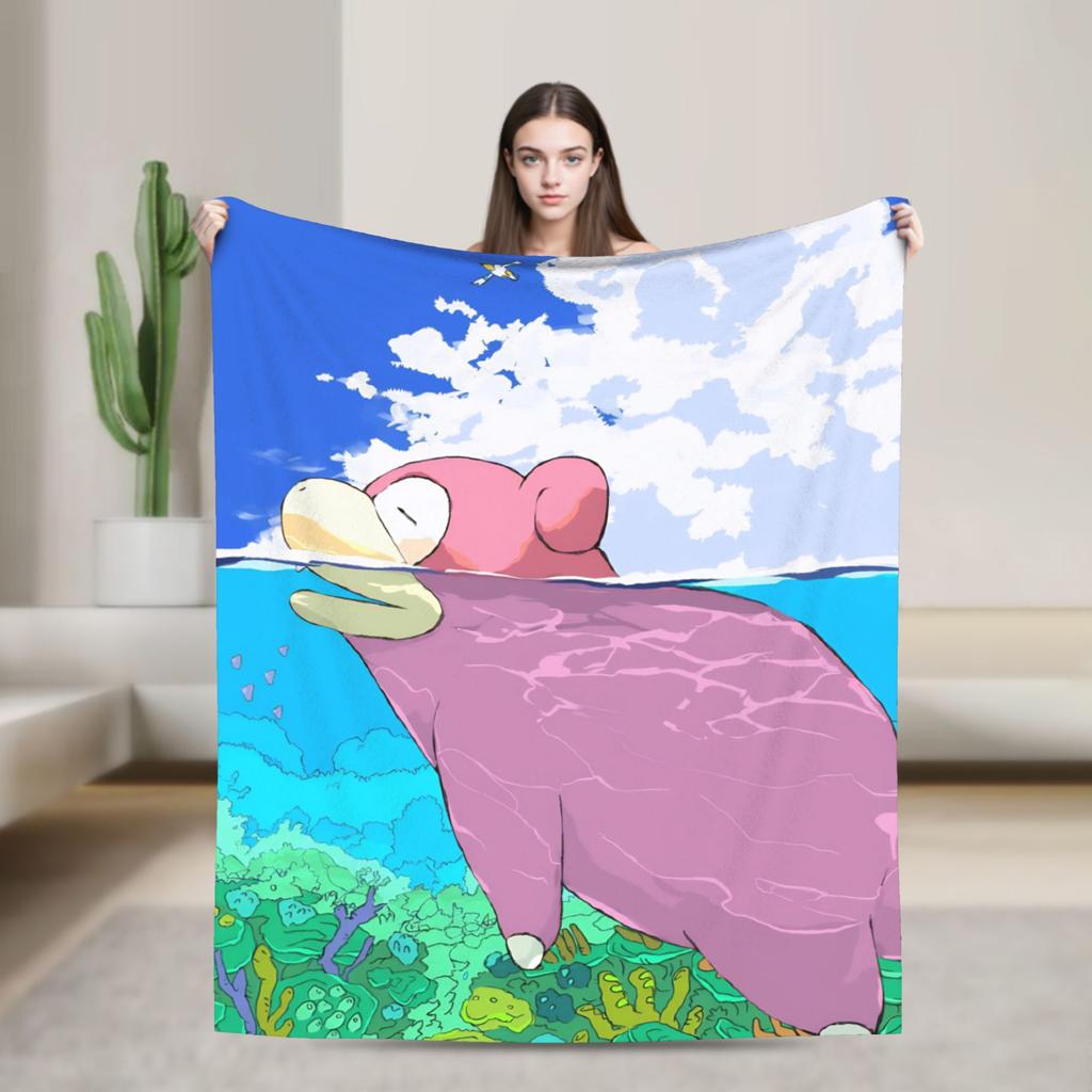 Soft Blankets Decorative Slowpoke Cartoon Bedding Throws  Flannel Bedspread For Outdoor Fashion Sofa Bed Cover