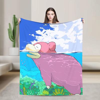 Super Warm Blankets Travel Slowpoke Cartoon Throw Blanket Flannel Bedspread For Couch Chair Funny Sofa Bed Cover