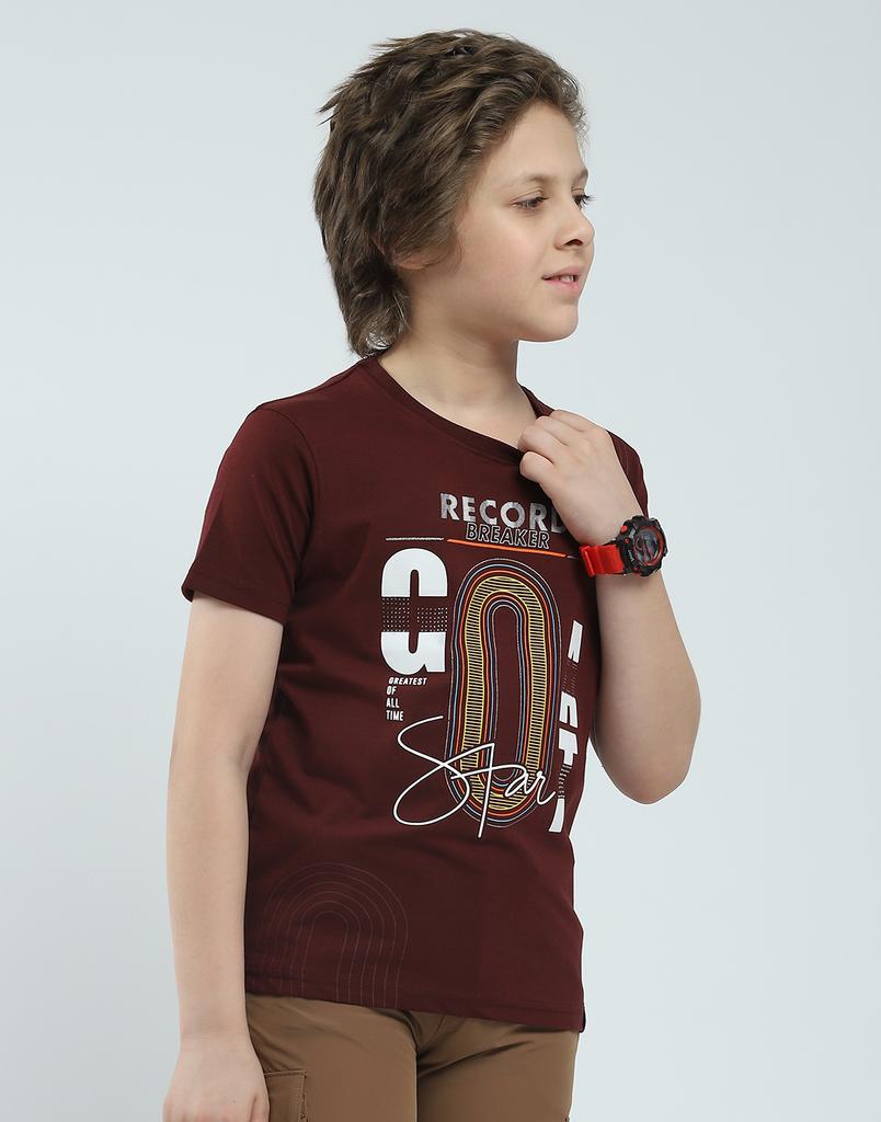 Monte Carlo Boy's Regular Fit Printed Half Sleeve T-Shirt