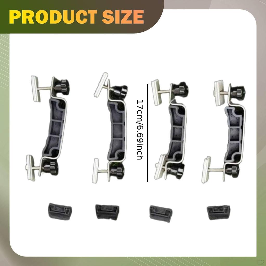 4Pcs Rooftop Tent Mounting Hardware Set Chassis Clips Fastening Kit Clamps High Strength Steel Quick