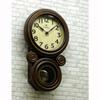 Santeru QL676-A, Made in Japan, Mini Daruma Pendulum Clock (Arabic Letters), Antique Brown