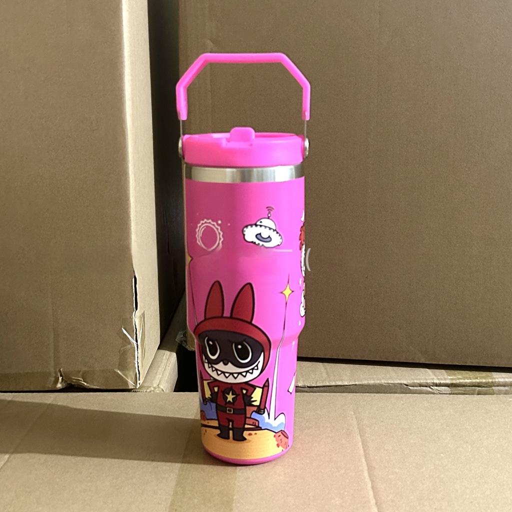 Model Desene Animate Cană Bingba 30oz Cană Auto 304 Oțel Inoxidabil Cană Termos Cană cu Mâner
