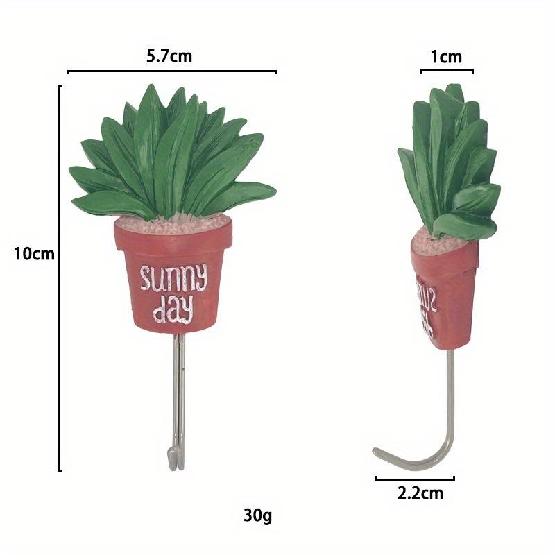 Creative Home Kitchen Hooks Succulent Shape Potted Wall Hangers Fashion Decor 2025
