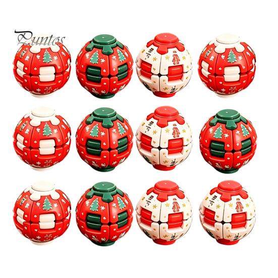 Stocking Stuffers for Kids Press to Spin Fidget Ball, Transformable Spinner Sensory Stress Relief Christmas Party Favors Children Toy Adults