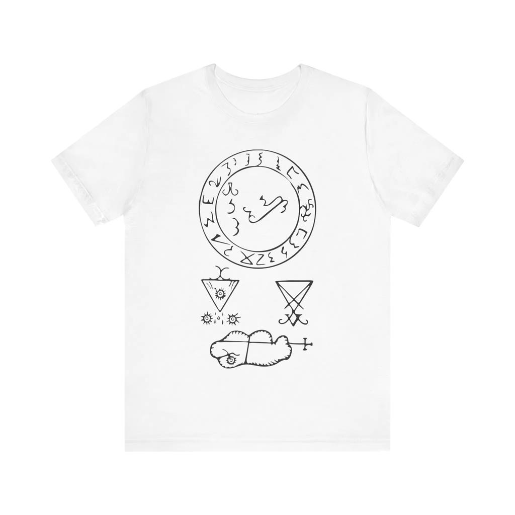 Full Sigil of Lucifer Satan Tshirt Devil Shirt Demonology Shirt Black Magic Occult Grimorium Verum Unisex Jersey Short Sleeve