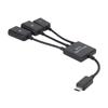 Micro USB OTG Hub Expansion Dock: One-to-Three Splitter with Power Supply for Mobile and Tablet.