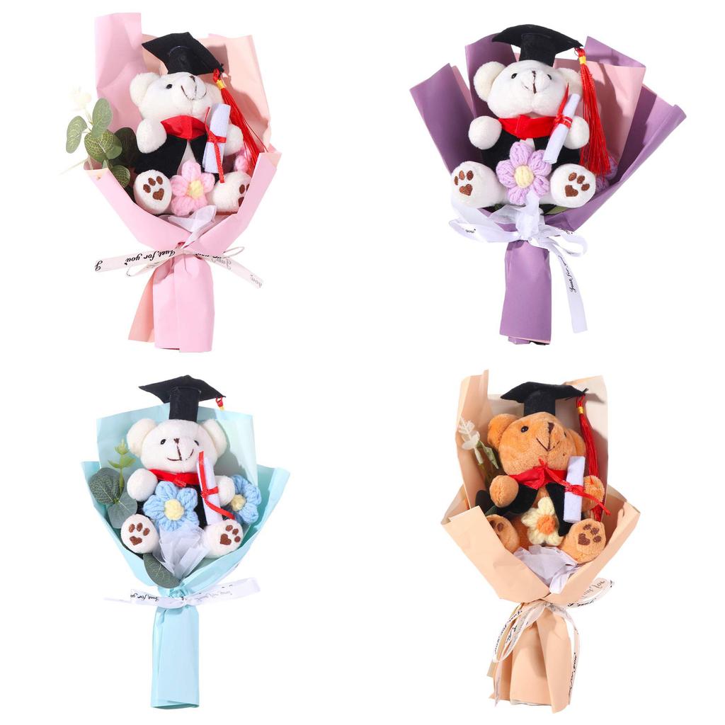 Celebrate Party Little Bear Crochet Bouquet Graduation Ceremony Mini Bear Bouquet Birthday Gift