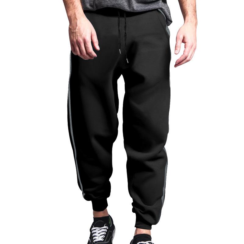 Nové pánské jarní/podzimní jednobarevné pruhované sportovní ležérní kalhoty Pánské sportovní kalhoty Nadměrná velikost Tepláky