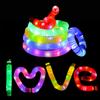 Fidget Pipe Toy Flexible DIY Stretchable Colorful Glowing Tube Relieve Boredom Adjustable LED Telescopic Tube