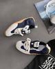 European Station 2025 Classic Color Matching Lace-up Flat-bottomed Fashion Training Shoes Ins Leather Versatile Casual Sports Shoes