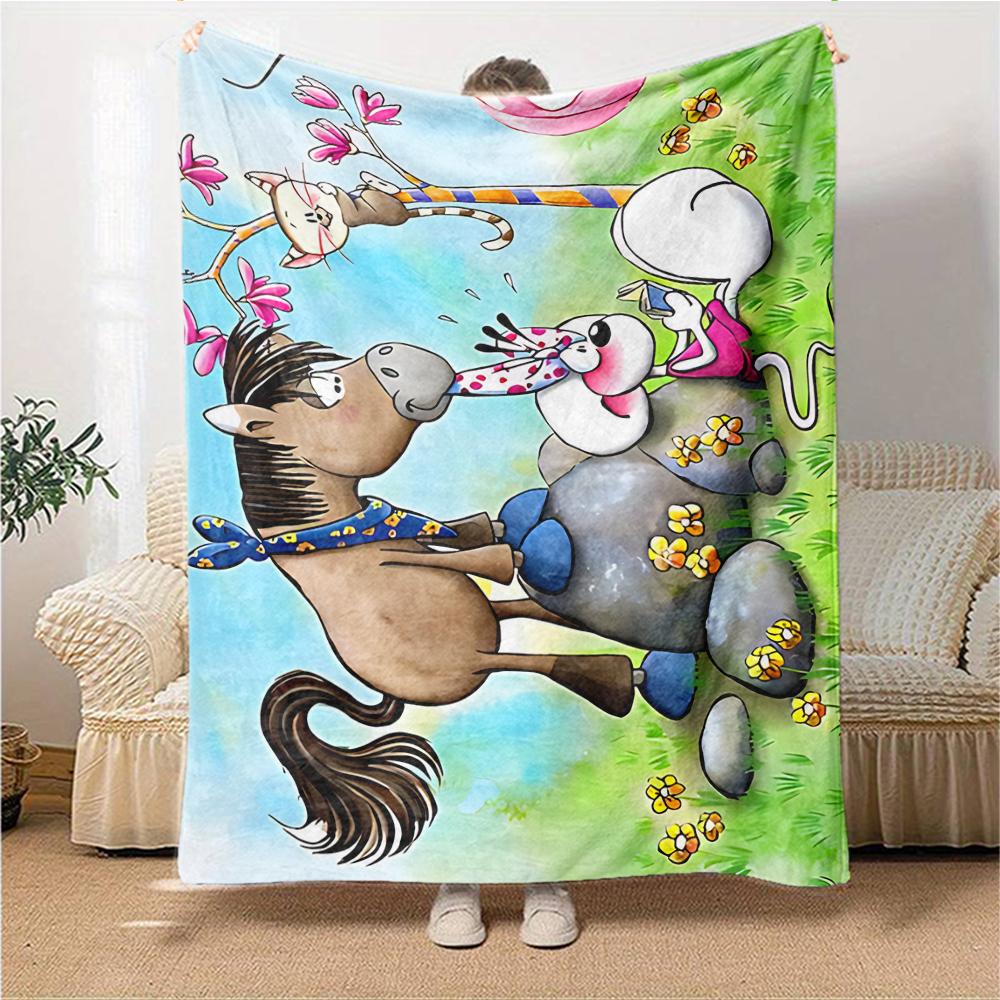 Springtime Friends Blanket Soft Throw Blanket For Home Bedroom Bed Sofa Travel Office Solid Christmas Blanket