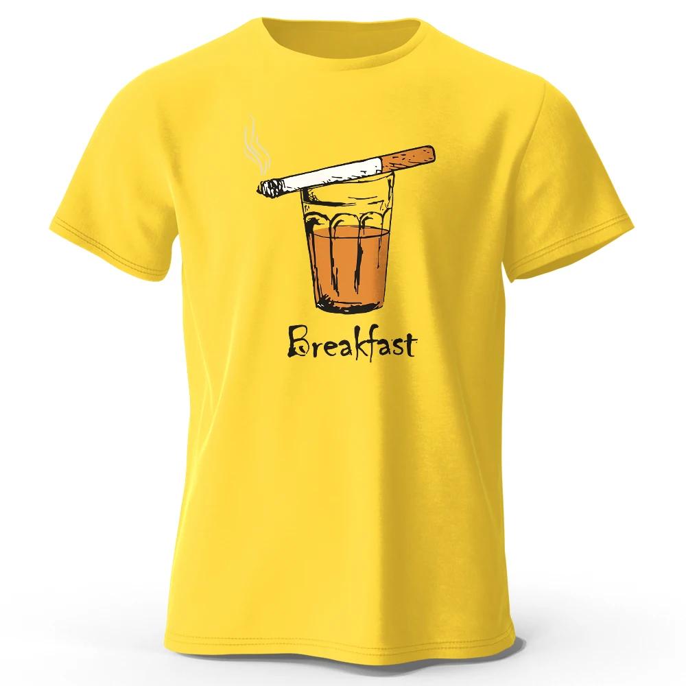 Joke The Breakfast Printed Unisexs TShirt 100 Cotton Oversized Funny Graphic Tees for Unisex Summer Tops