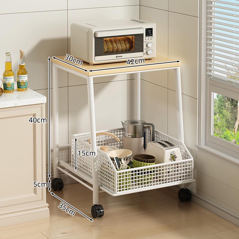 Countertop Kitchen Microwave Rack with Drawer for Oven, Rice Cooker, Air Fryer, and Appliances - Floor Standing Storage Organizer