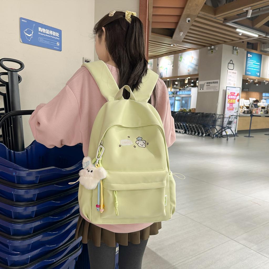 Schoolbag Korean version junior high school student college student backpack women's casual simple schoolbag fashionable large capacity high value