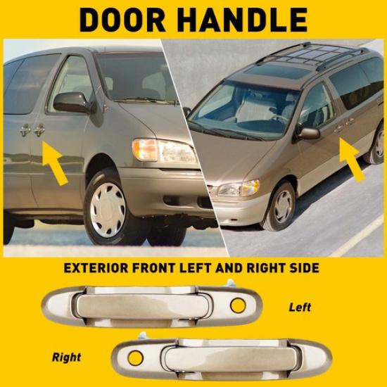 2x Exterior Door Handles Front For 1998-2003 Toyota Sienna Side Driver/Passenger
