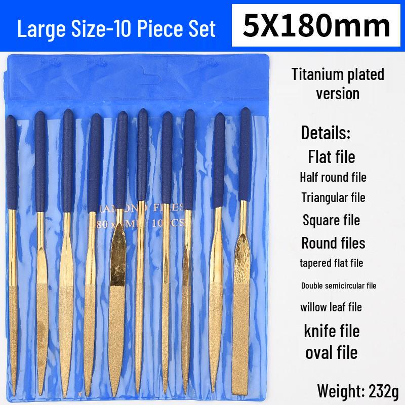 Multifunctional Steel File Set: Triangular, Half-Round, Round, Flat, Board, and Rasp Files
